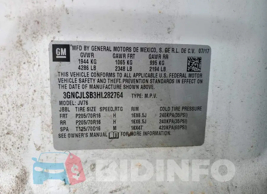 3GNCJLSB3HL282764 Photo# 13