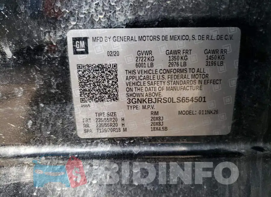 3GNKBJRS0LS654501 Photo# 12