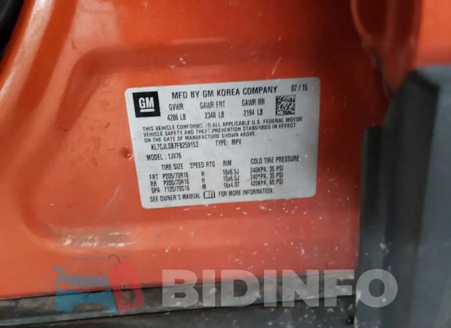 KL7CJLSB7FB259153 Photo# 12