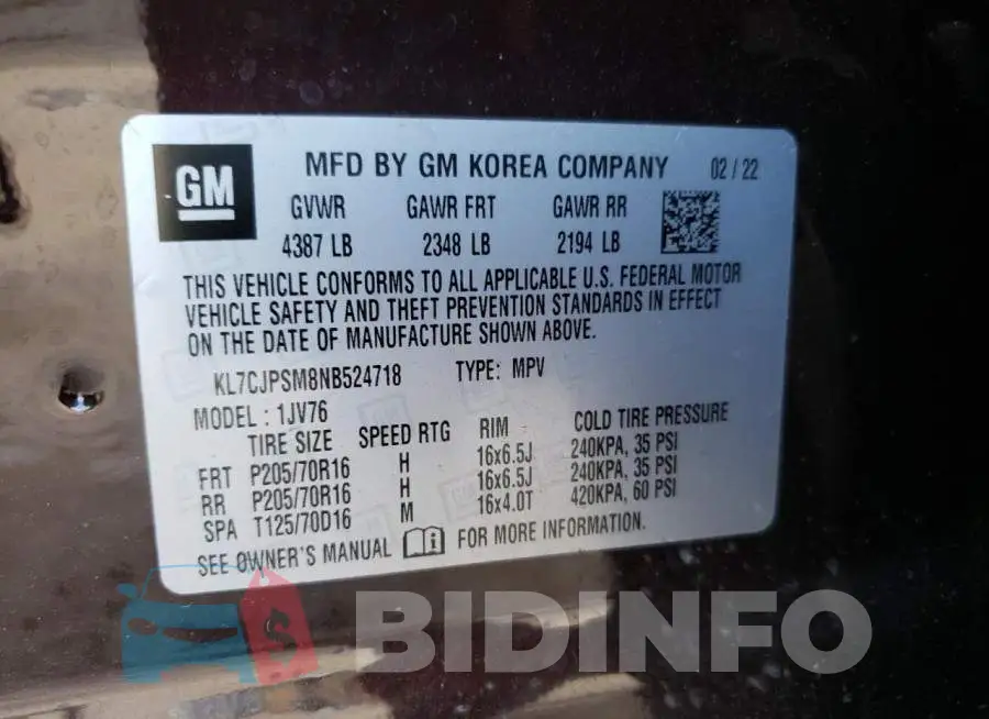 KL7CJPSM8NB524718 Photo# 13