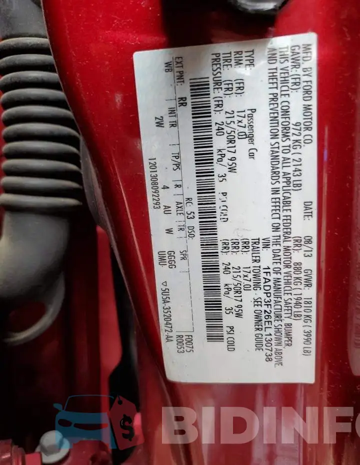 1FADP3F26EL130738 Photo# 12