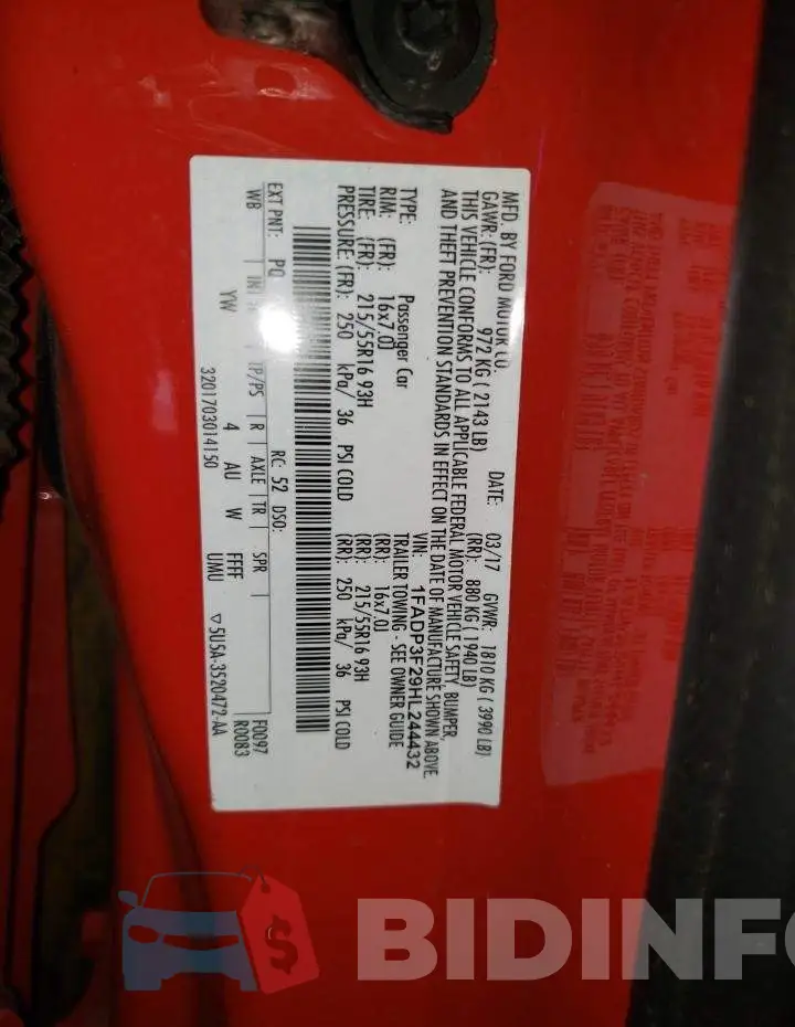 1FADP3F29HL244432 Photo# 13