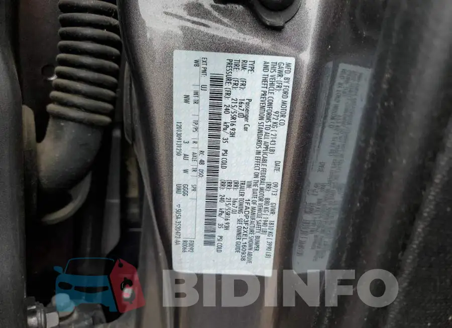 1FADP3F2XEL160938 Photo# 12