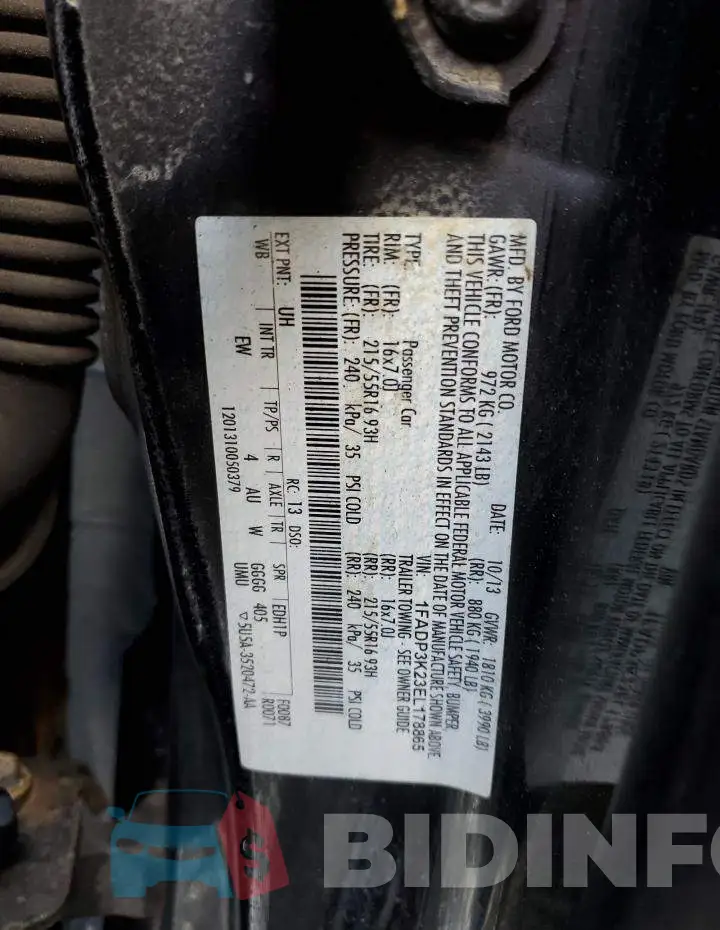 1FADP3K23EL178865 Photo# 12
