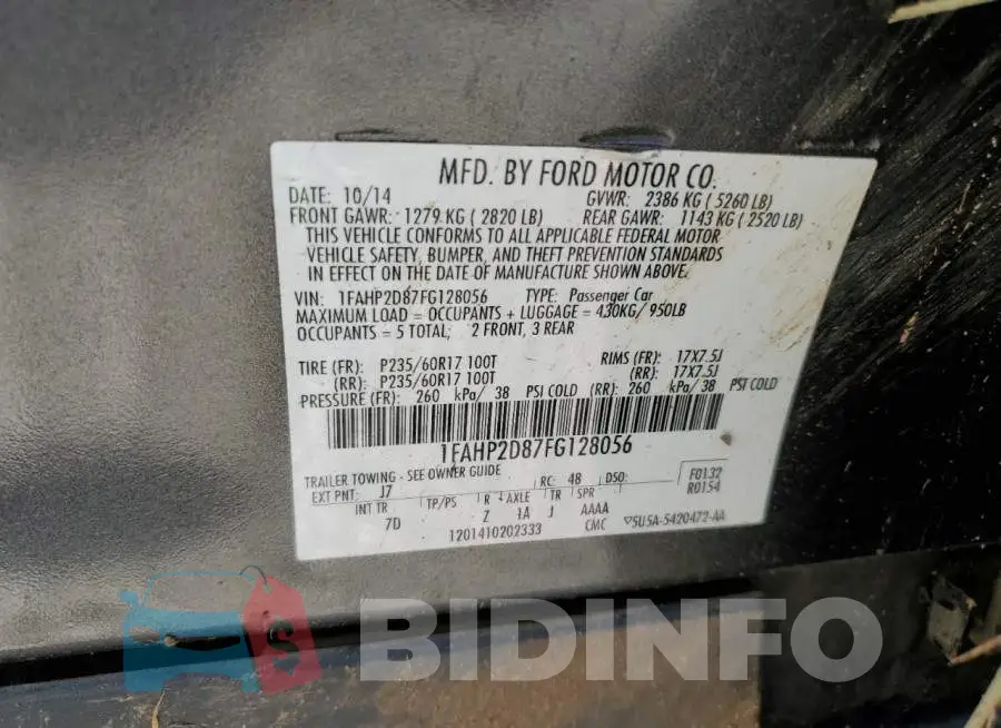 1FAHP2D87FG128056 Photo# 12