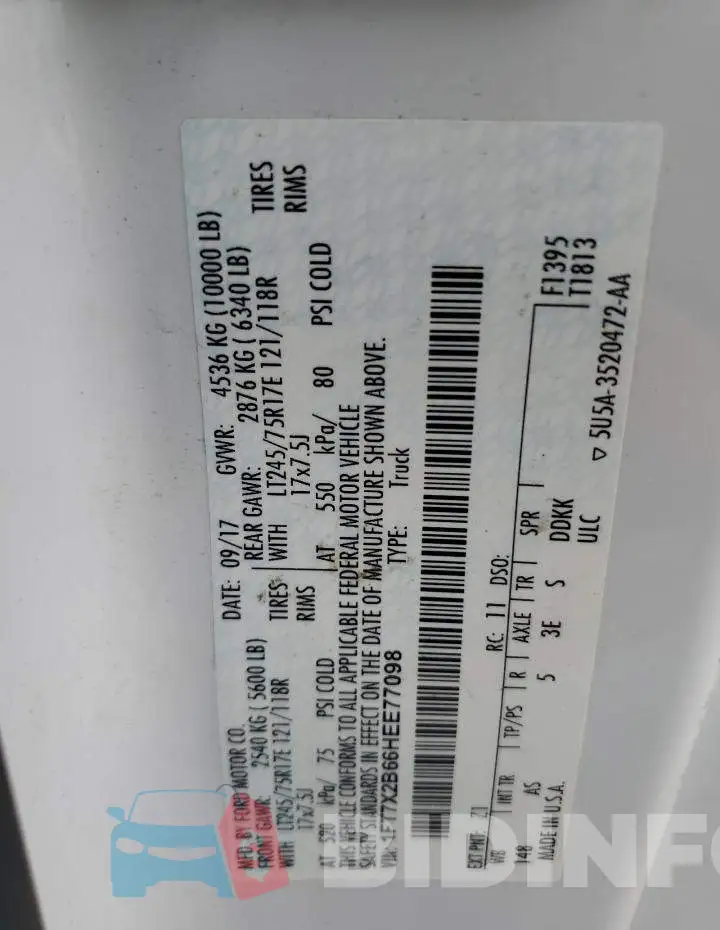 1FT7X2B66HEE77098 Photo# 12