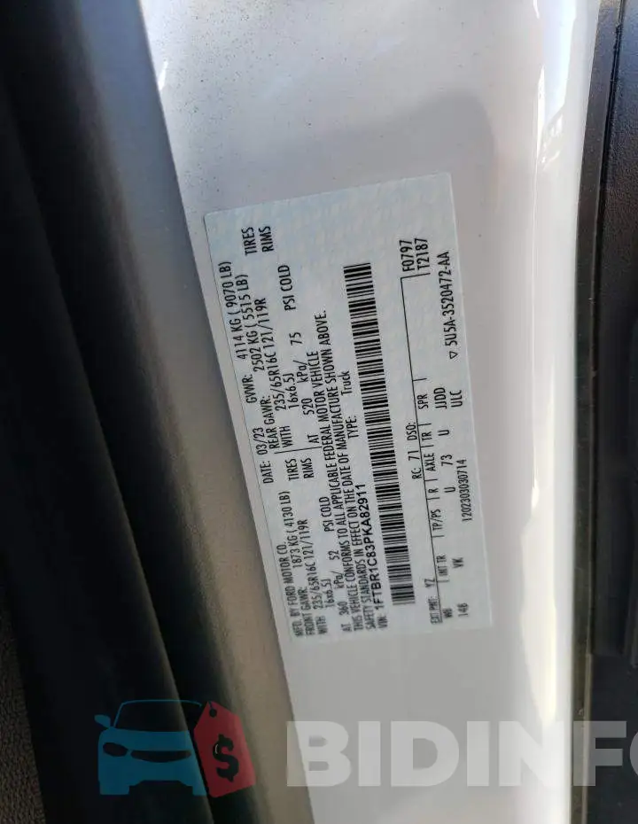 1FTBR1C83PKA82911 Photo# 13