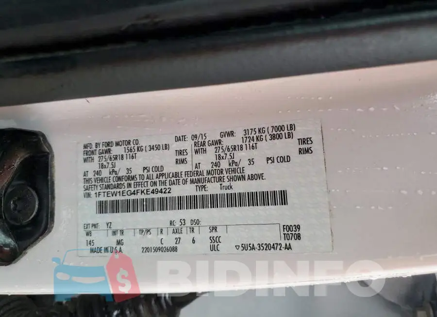 1FTEW1EG4FKE49422 Photo# 13