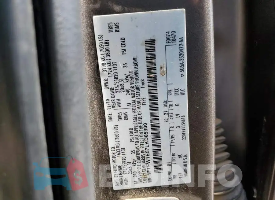 1FTFW1E57LKD05300 Photo# 12