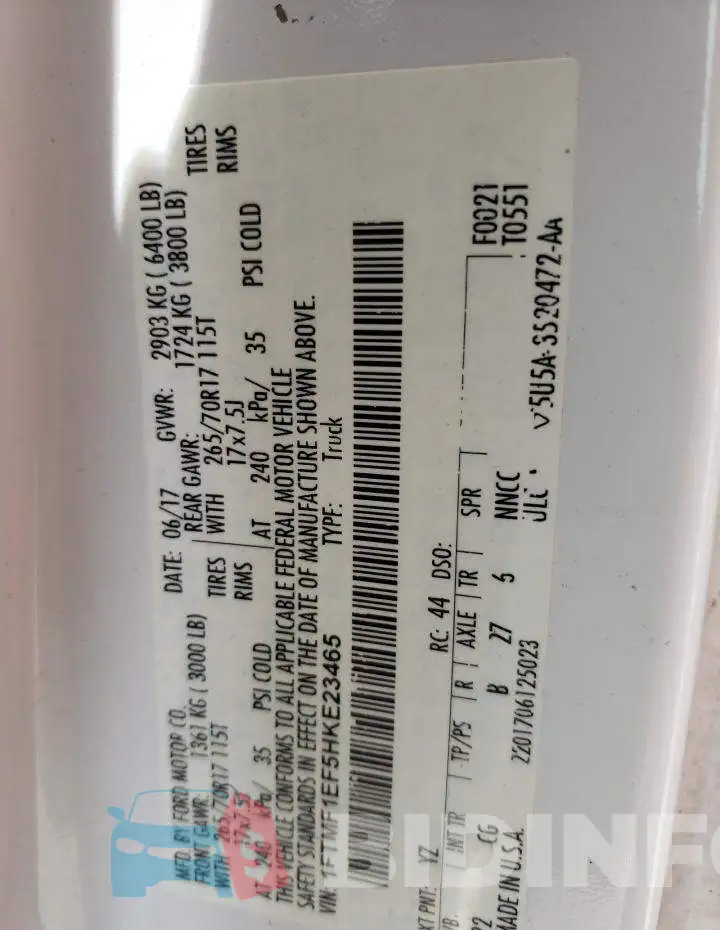 1FTMF1EF5HKE23465 Photo# 12