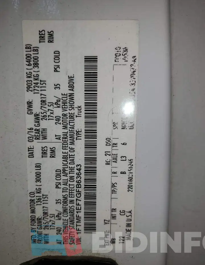 1FTMF1EF7GFB63643 Photo# 12