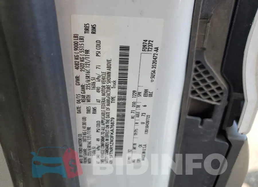 1FTNR1ZM3FKA76879 Photo# 13