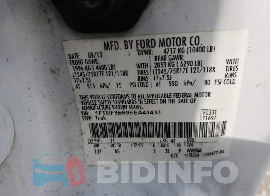 1FTRF3B69EEA43433 Photo# 13