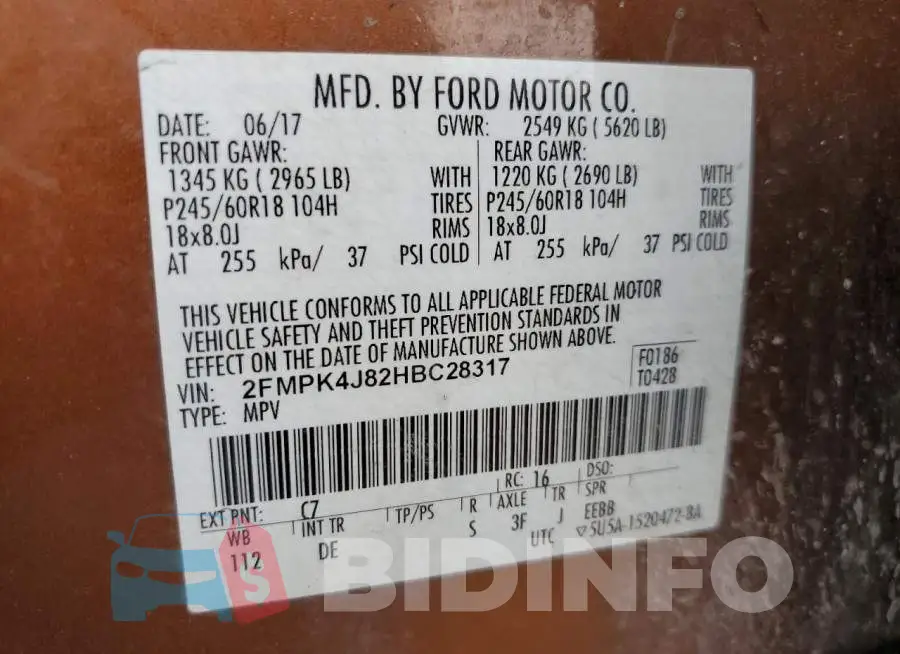 2FMPK4J82HBC28317 Photo# 13