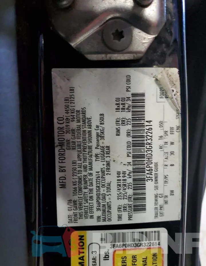 3FA6P0HD3GR322614 Photo# 12