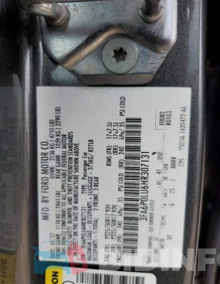 3FA6P0LU6HR307131 Photo# 12