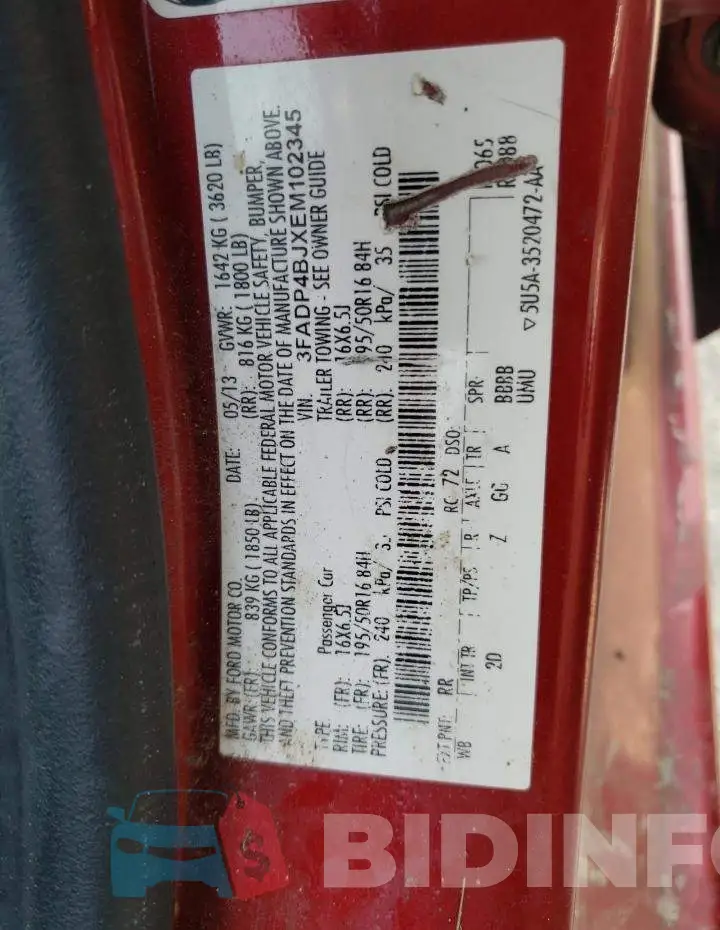 3FADP4BJXEM102345 Photo# 12