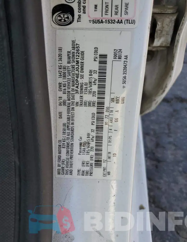 3FADP4EJ0JM122657 Photo# 12