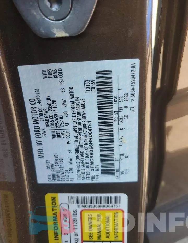3FMCR9B68NRD64761 Photo# 13