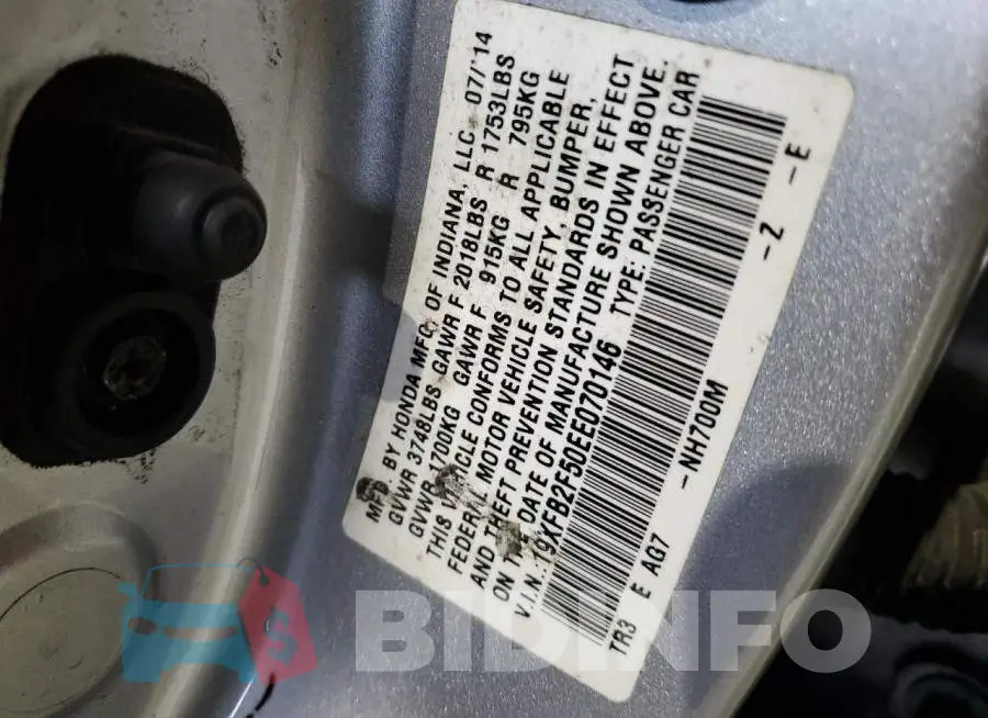 19XFB2F50EE070146 Photo# 12