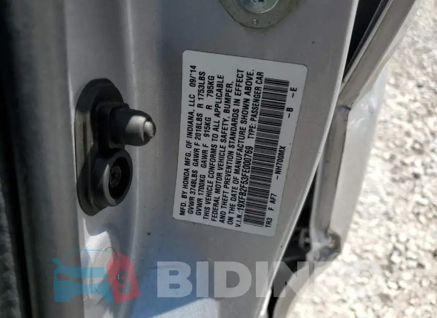 19XFB2F53FE000769 Photo# 13