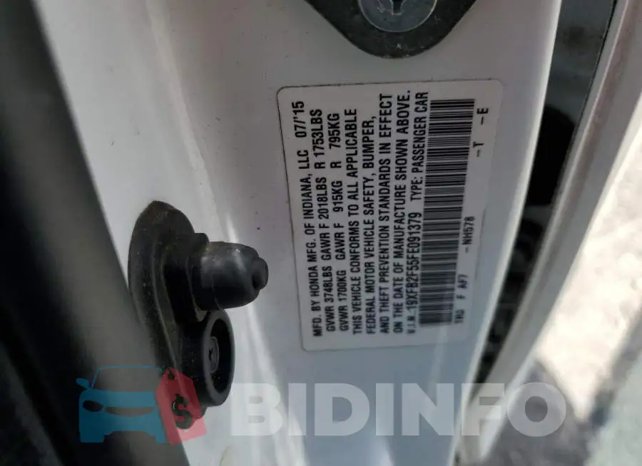 19XFB2F55FE091379 Photo# 12