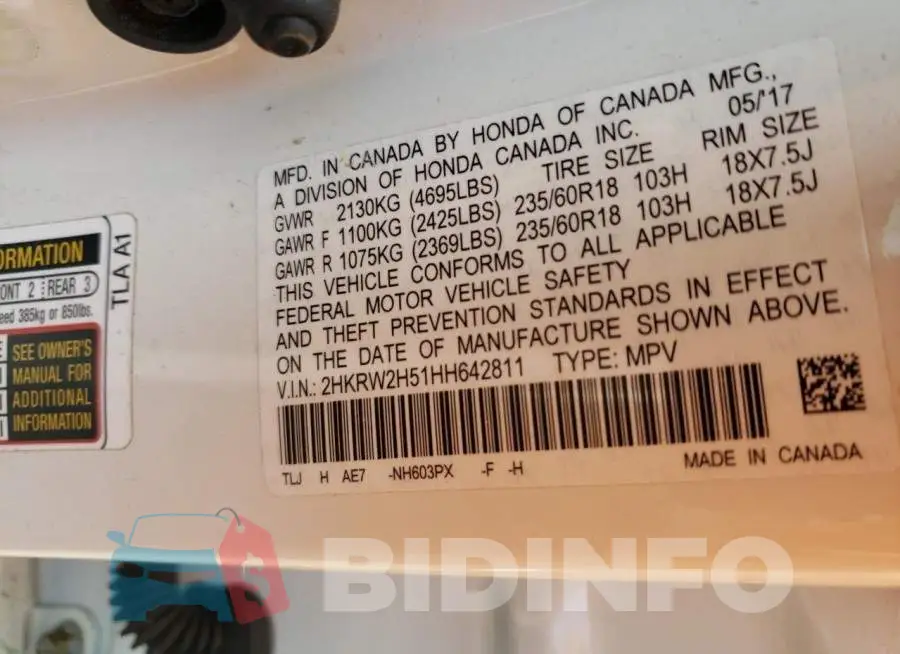 2HKRW2H51HH642811 Photo# 12
