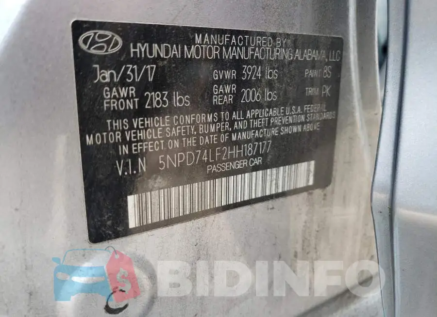 5NPD74LF2HH187177 Photo# 13