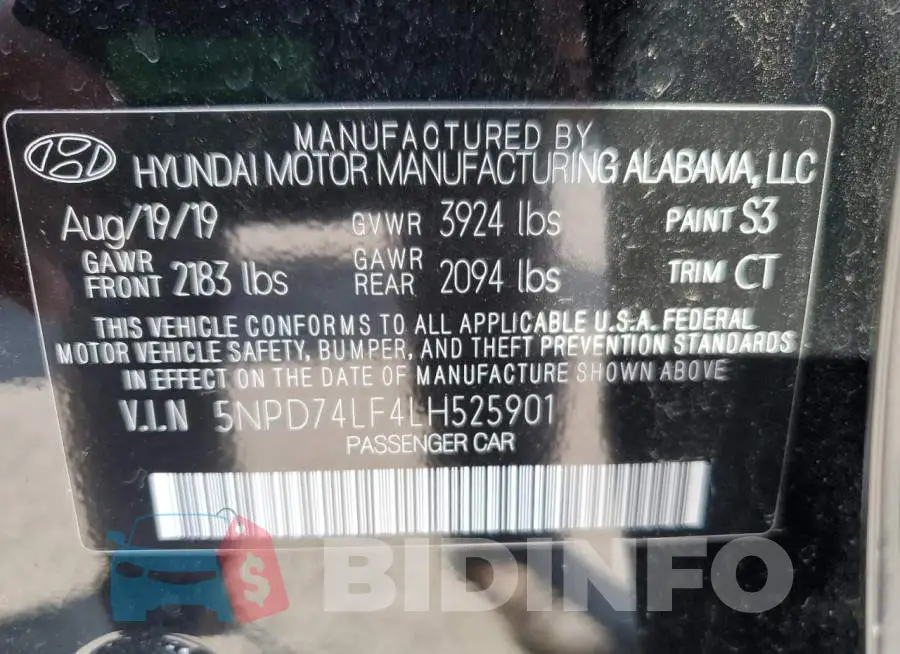 5NPD74LF4LH525901 Photo# 12