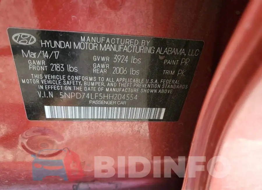 5NPD74LF5HH204554 Photo# 13