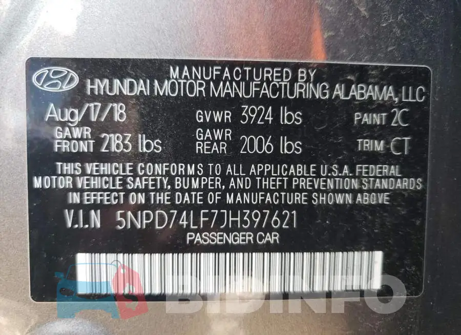 5NPD74LF7JH397621 Photo# 12