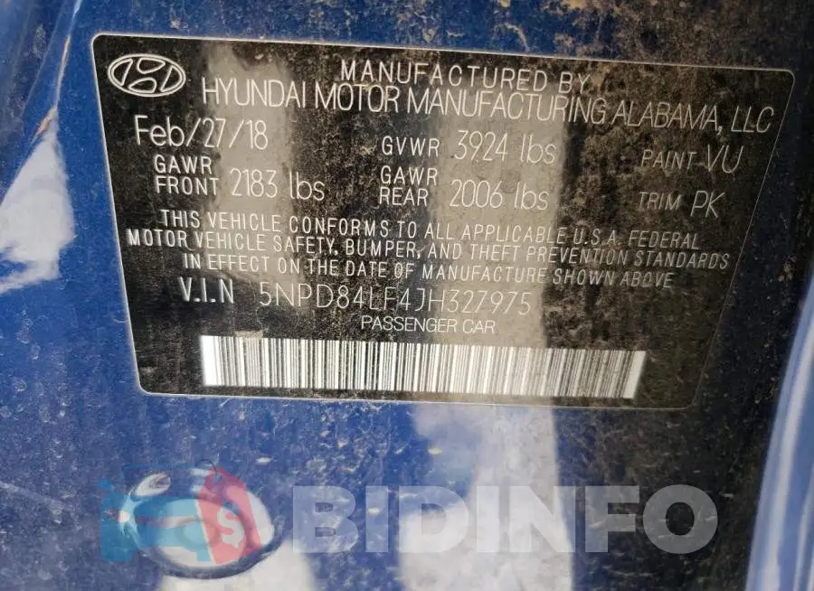 5NPD84LF4JH327975 Photo# 12