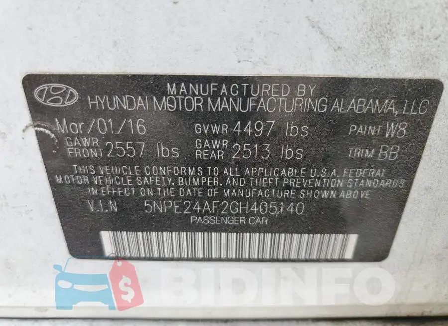 5NPE24AF2GH405140 Photo# 12