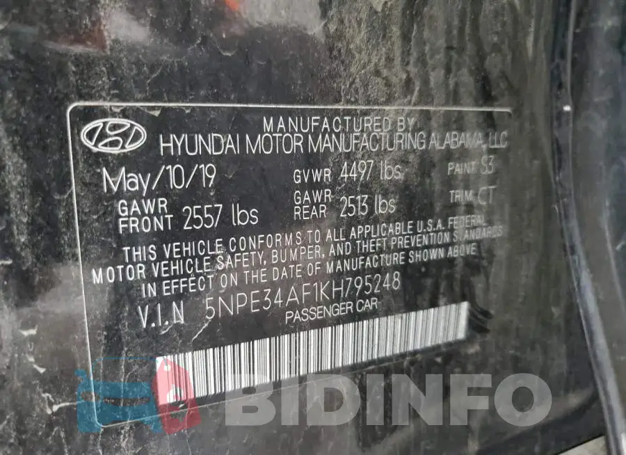 5NPE34AF1KH795248 Photo# 12