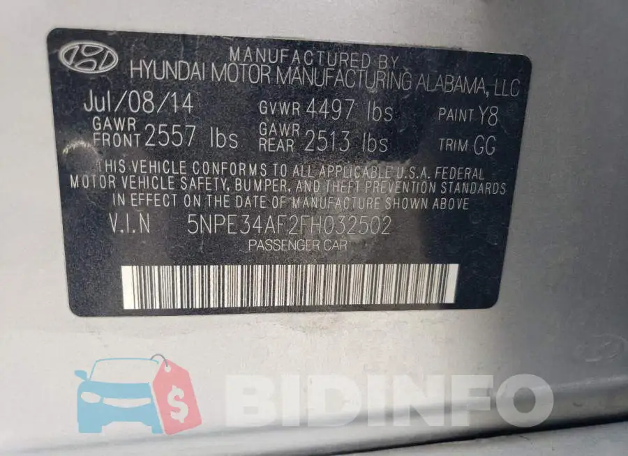 5NPE34AF2FH032502 Photo# 12