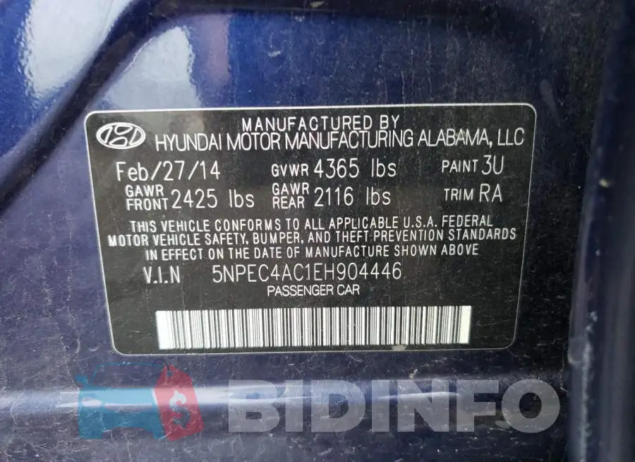 5NPEC4AC1EH904446 Photo# 12