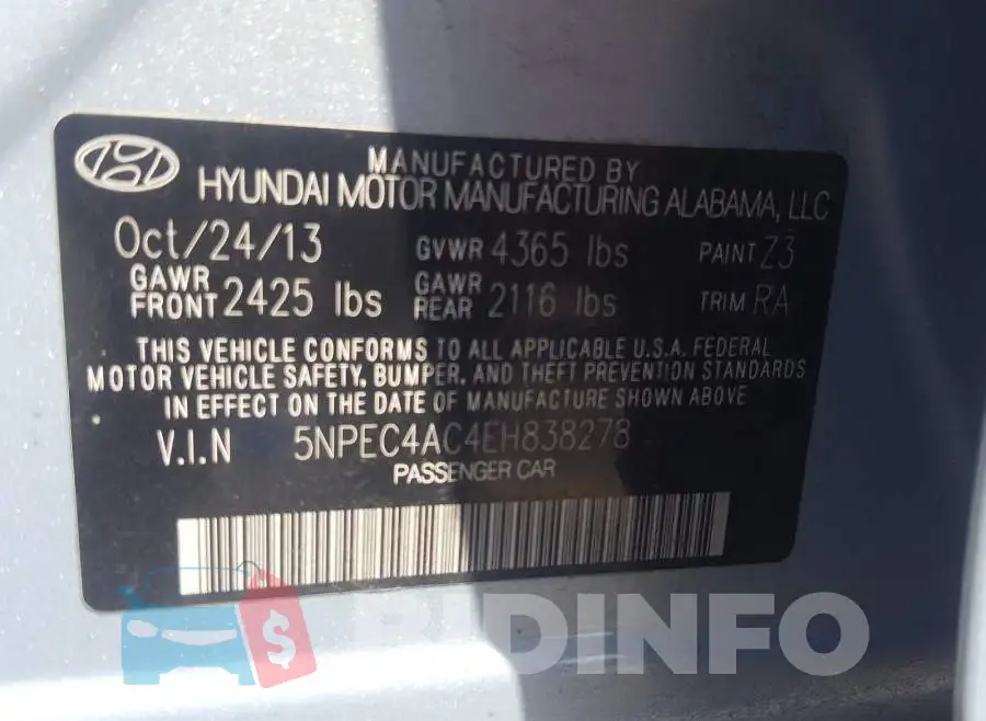5NPEC4AC4EH838278 Photo# 10