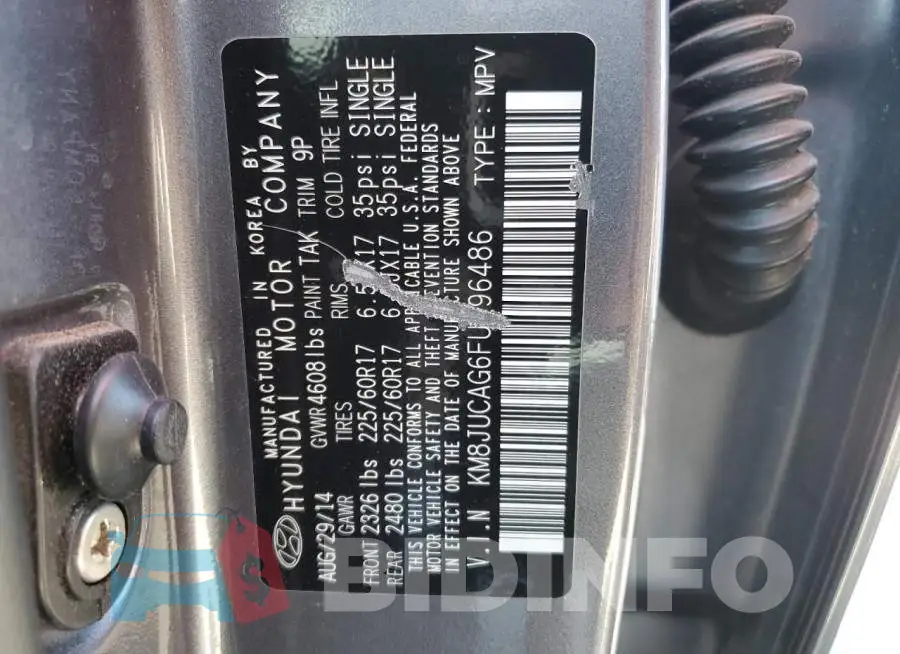 KM8JUCAG6FU996486 Photo# 13
