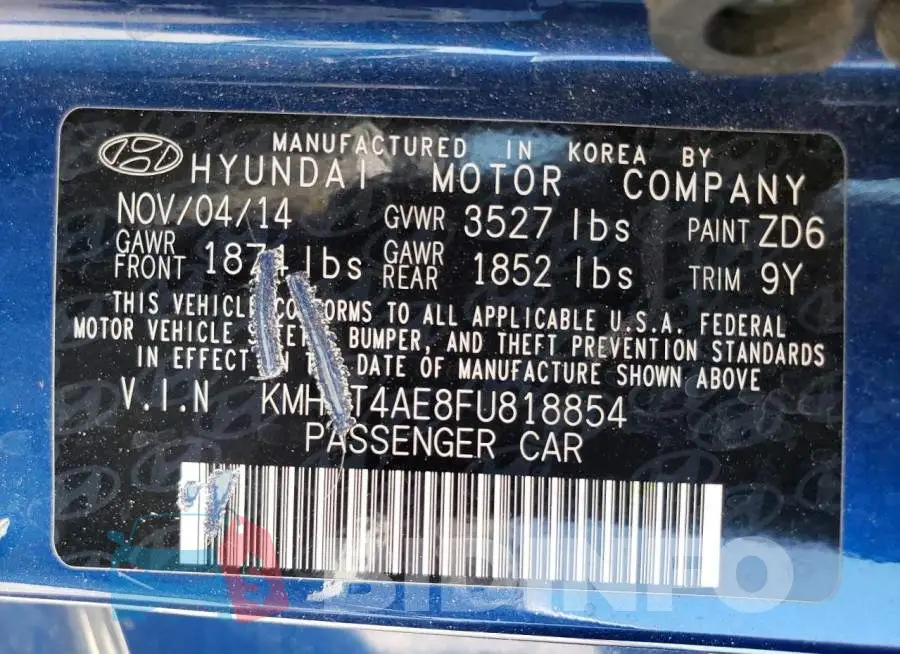 KMHCT4AE8FU818854 Photo# 12