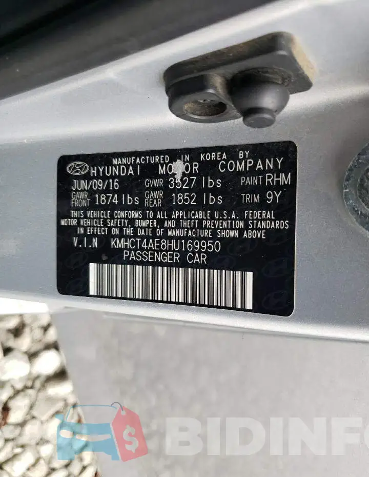 KMHCT4AE8HU169950 Photo# 10