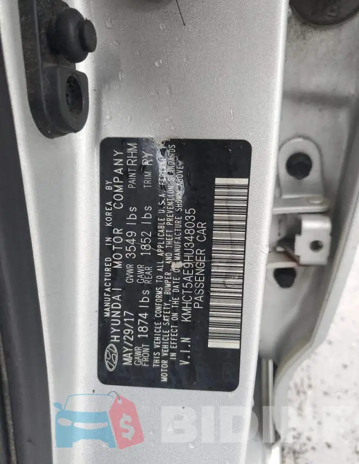 KMHCT5AE9HU348035 Photo# 12