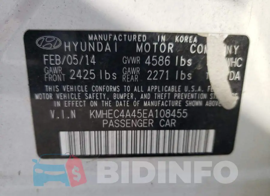 KMHEC4A45EA108455 Photo# 12