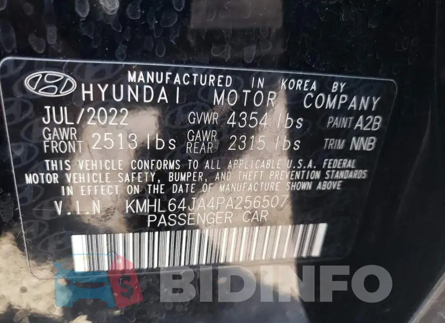 KMHL64JA4PA256507 Photo# 12