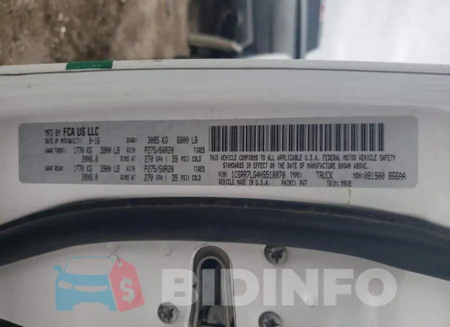 1C6RR7LG4HS518070 Photo# 12