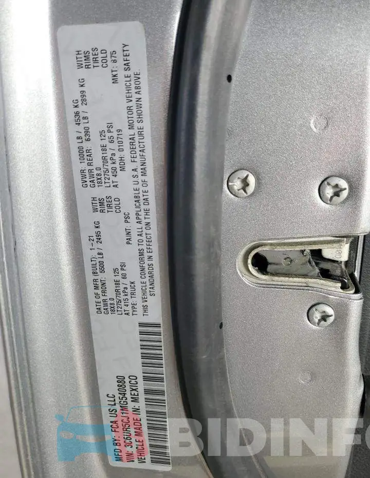 3C6UR5CJ1MG540880 Photo# 12