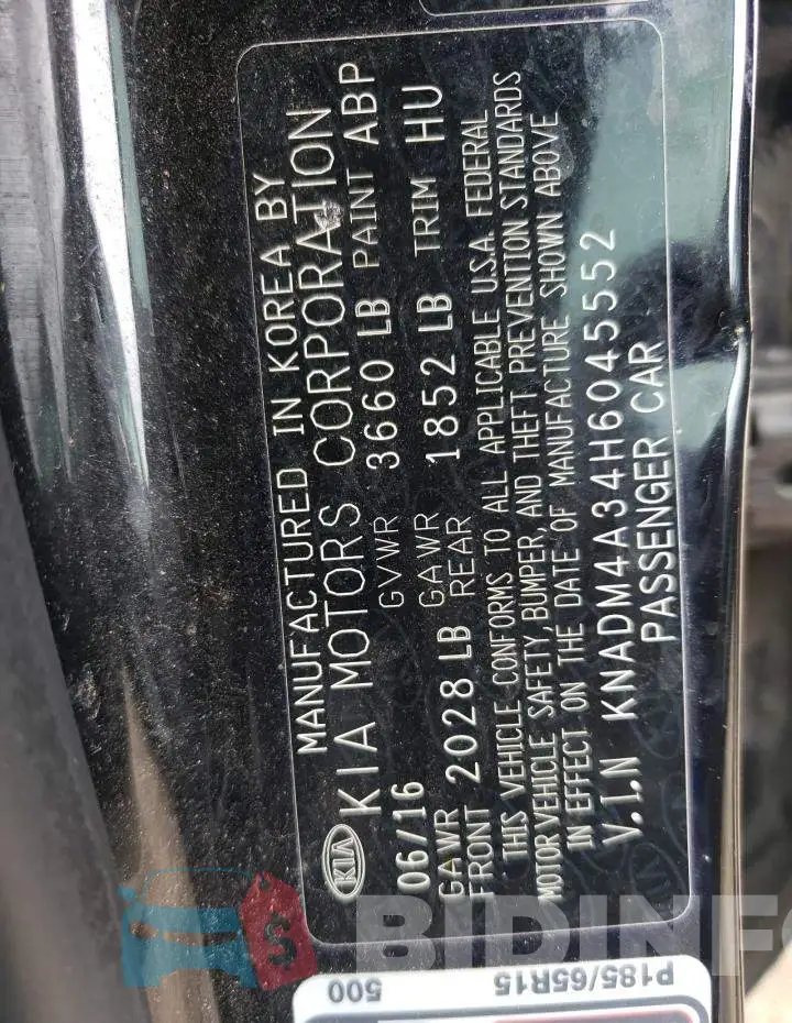 KNADM4A34H6045552 Photo# 13