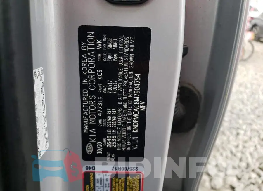 KNDPMCAC8M7904754 Photo# 13