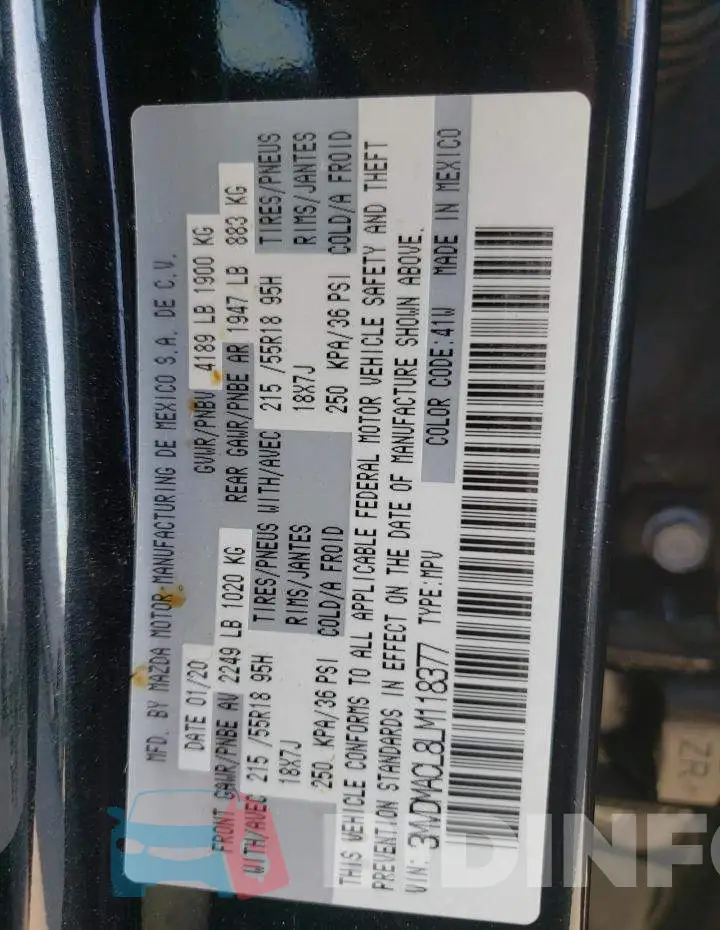 3MVDMACL8LM118377 Photo# 13