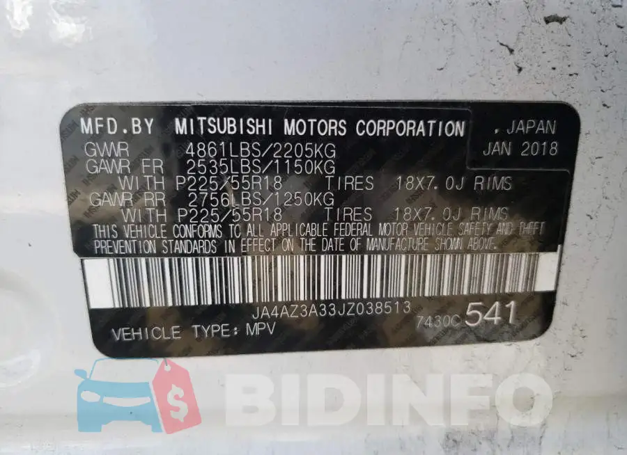 JA4AZ3A33JZ038513 Photo# 13