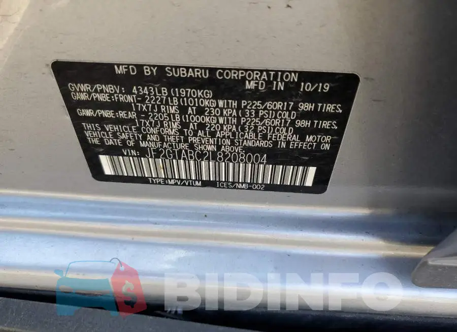 JF2GTABC2L8208004 Photo# 12